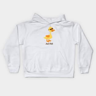 Just chill funny duck Kids Hoodie